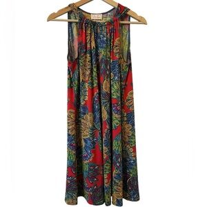 Ivy Lane Floral Dress Sleeveless Relaxed Fit Multicolored‎ Womans LP